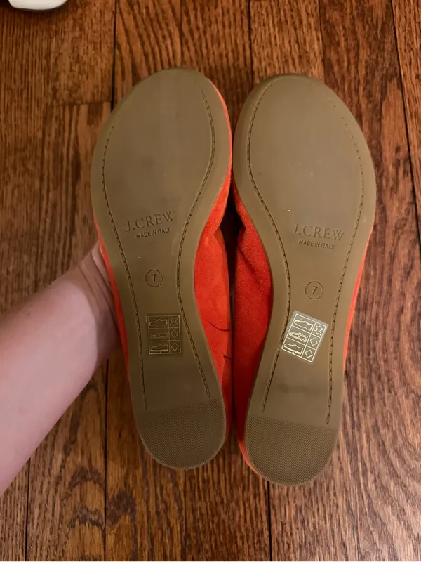 J crew Cece Women’s Suede Ballet Flats in Orange - Image 2