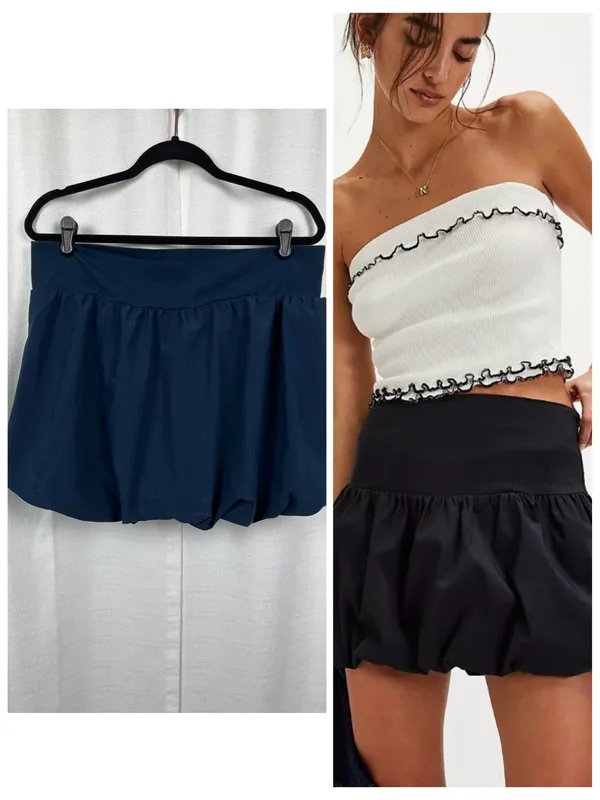 Free People Movement Blue Elodie Bubble Mini Skirt Sz.XL - Image 2