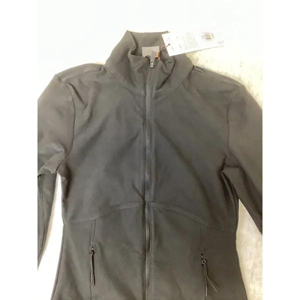 CALIA Lustralux Jacket Womens XXS Pure Black Full Zip Activewear WAX33058 NWT - Image 2