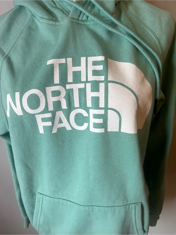 The North Face Mint Teal Pullover Hoodie with White Logo Size M - Image 3