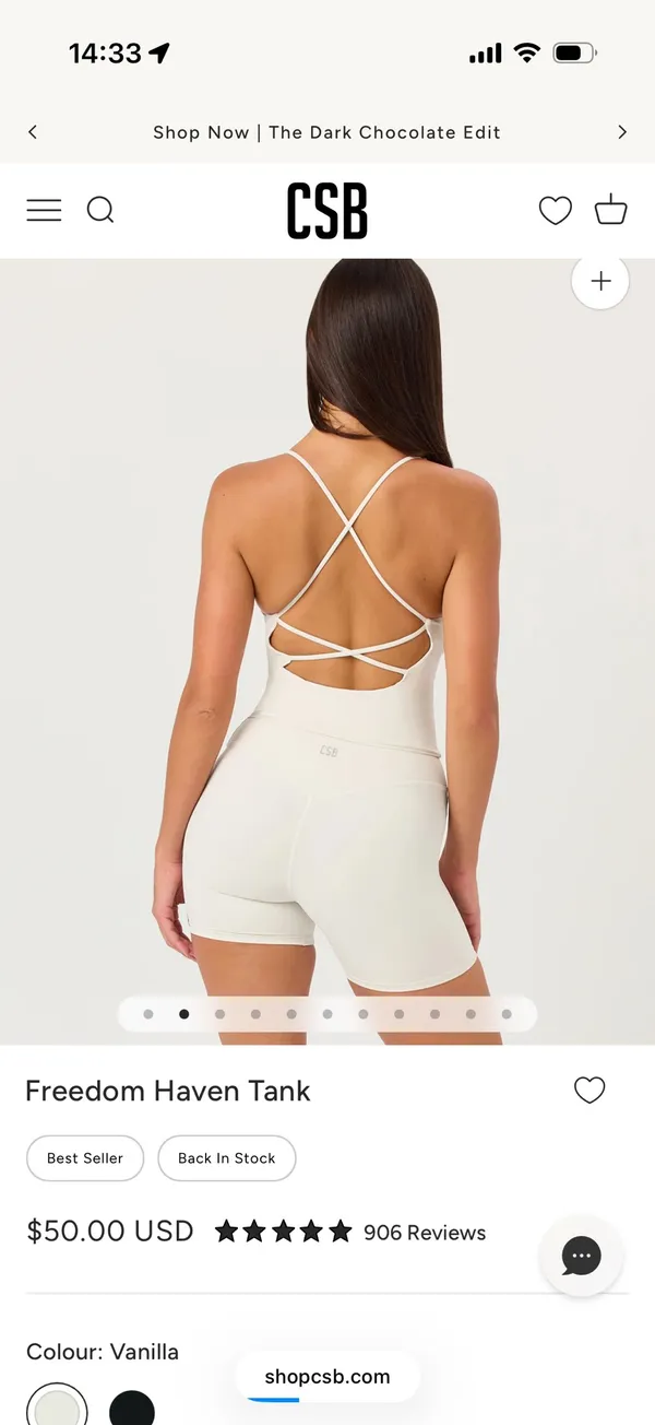 CSB Freedom Haven Top Vanilla White Size XS - Image 4