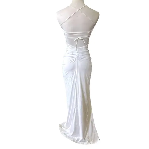 NWT BabyBoo Victoria Maxi Dress Size XS White‎ Strappy Back - Image 2