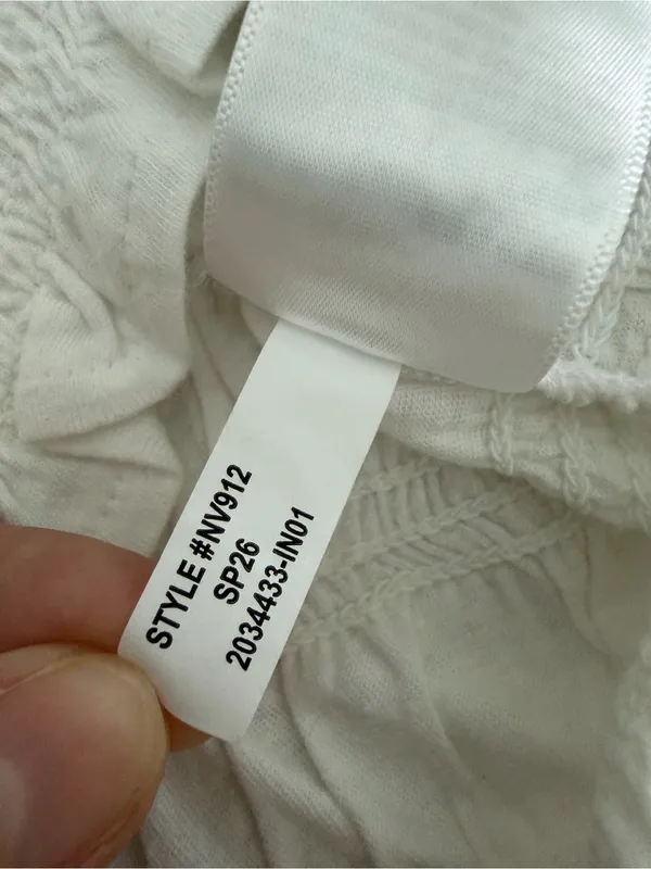 Madewell White Smocked Cotton Linen Sleeveless Top Size M NWT - Image 6