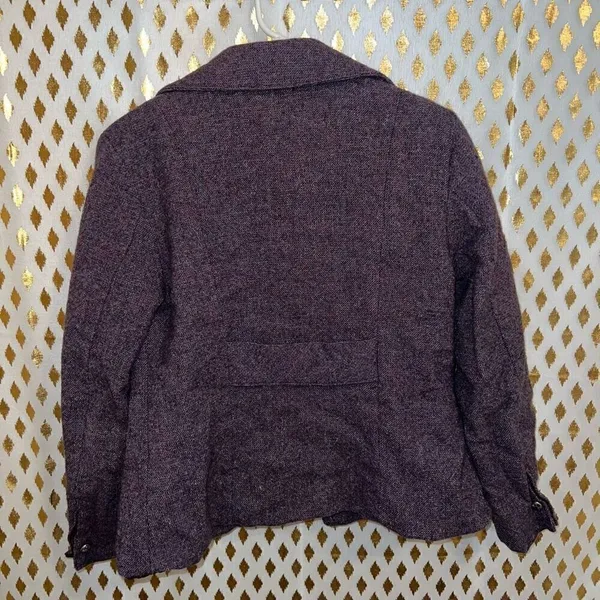 Wool coat purple red blend blazer jacket size S - Image 2