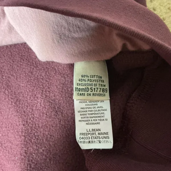 LL Bean Womens‎ Gorpcore Quarter Zip Pullover Sweatshirt Fleece Logo M 517789 - Image 5
