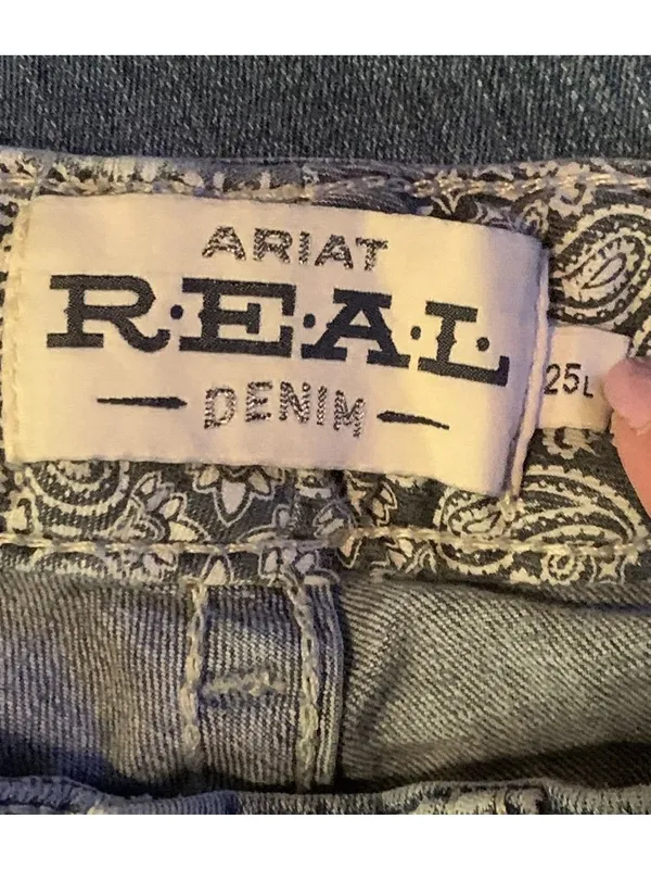 25L /27x 34 Ariat REAL Denim Tall Long Women's Mid-Rise Straight Jeans Rainstorm - Image 5