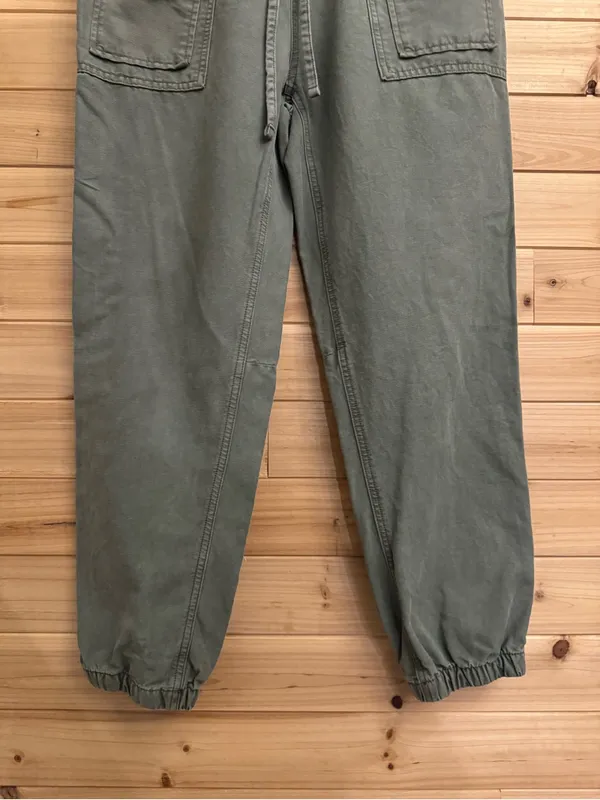 Aerie Medium Green High Rise Cotton Lyocell Jogger Relaxed Baggy Casual Fall - Image 5