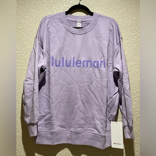 Lululemon NWT Perfectly Oversized Crewneck Sweatshirt Lilac Smoke Size 6 graphic - Image 4