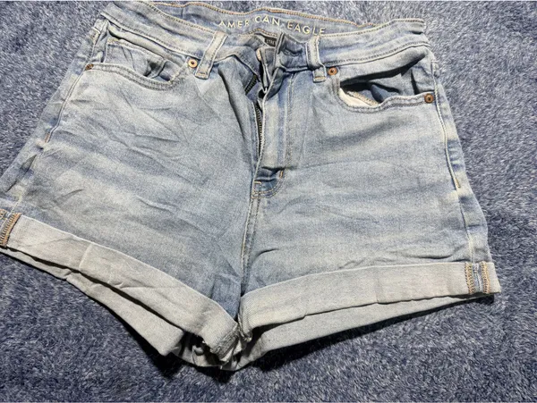 American Eagle Light Wash Stretch Denim Shorts - Image 2