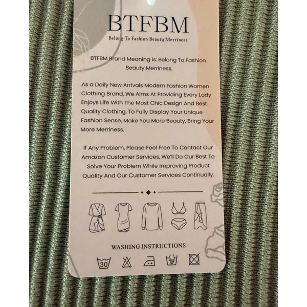 BTFBM Dress Womens Size L Ribbed Midi Knit Dress Olive Green Sleeveless NWT - Image 7