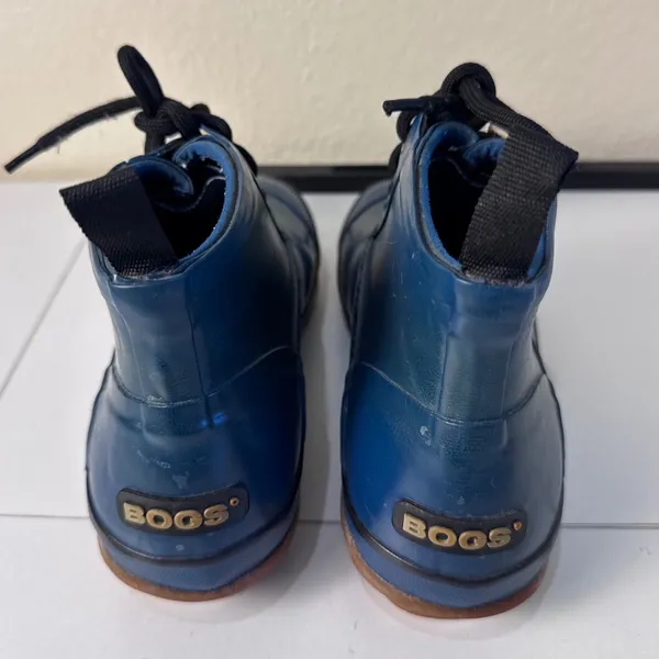 Bogs Charlot Rain Boots Womens Size 9 Blue Lace Up Rubber Waterproof Ankle Boot - Image 2