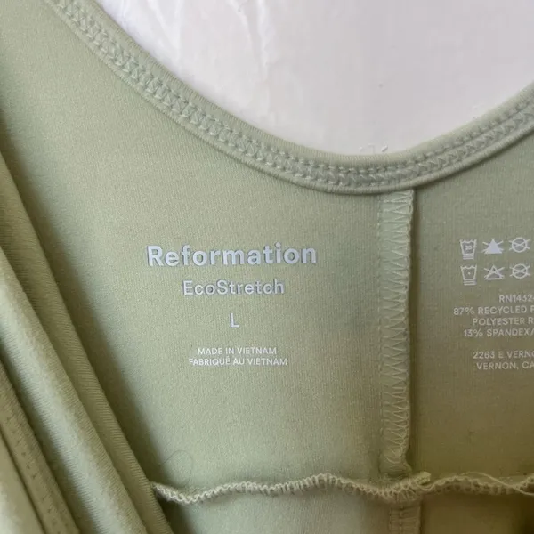 Reformation Emmy Ecostretch green jumpsuit size L - Image 4