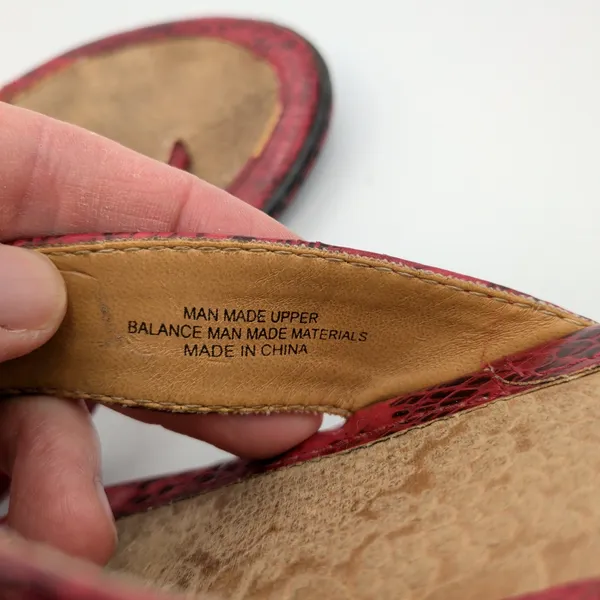 b.o.c. Born Concept Womens‎ Red Snakeskin Print Thong Flip Flop Sandals 8 Cat284 - Image 9