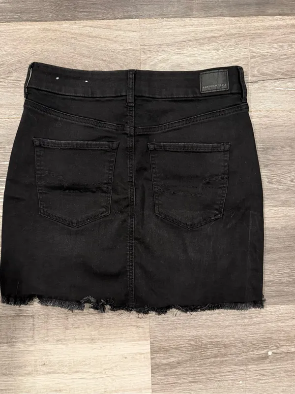 American Eagle Womens Next Level Stretch Curvy Hi-Rise Black Mini Skirt SIze 12 - Image 9
