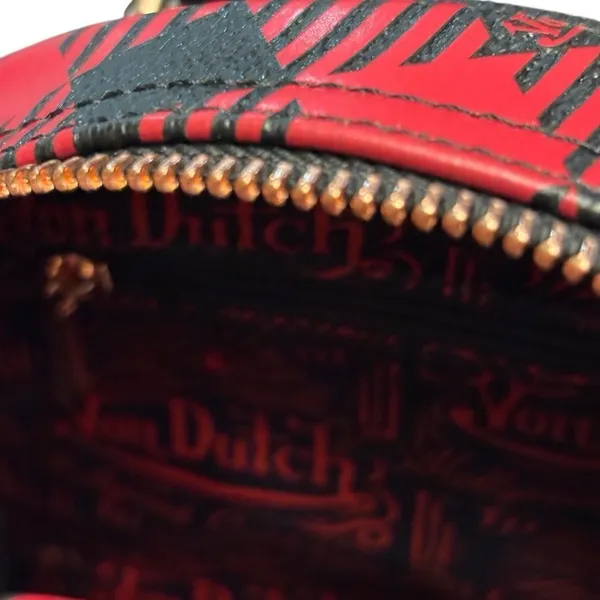 Von Dutch Mini Bowling Dome Satchel Handbag – Red & Black – NWT - Image 9