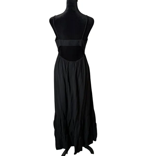 A New Day Whimsigoth Grunge Open Back Tiered Cami Black Maxi Dress Womens S Cut Out - Image 3