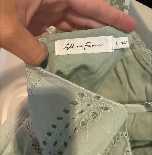 Mint green eyelet romper - Image 3