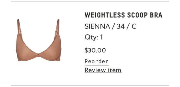 SKIMS Weightless Scoop Bra 34C - Image 2