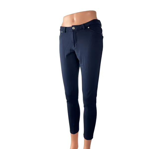 Tommy Hilfiger Women's Navy Blue Mid Rise Slim Skinny Trousers Pants Size S - Image 2