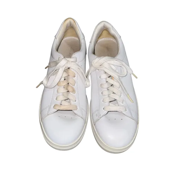 Tory Burch Howell Court Sneaker Womens 7M White Good Leather Gold‎ Logo 73057 - Image 2