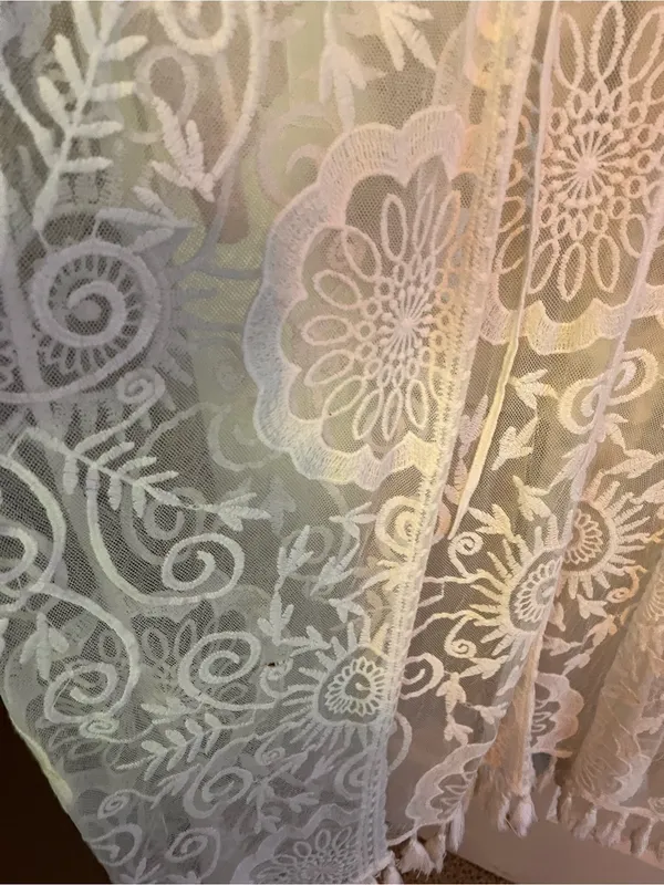 White Lace Embroidered Duster Kimono 2x - Image 7