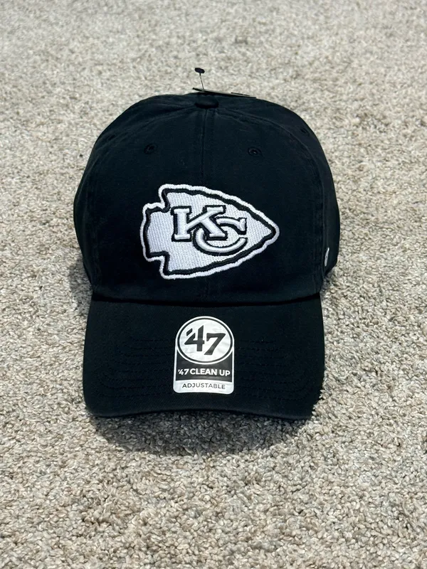 ’47 Brand Kansas City Chiefs Black NFL Clean Up adjustable hat - Image 2