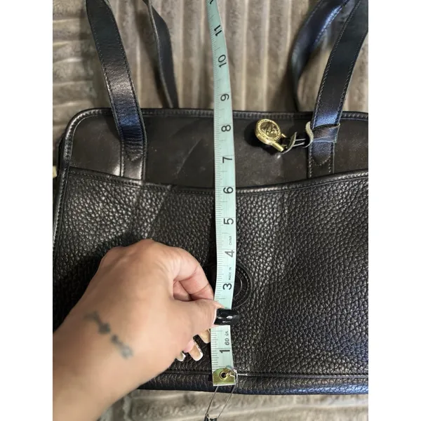 Dooney & Bourke Black Pebbled Satchel Top Double Handle Bag Zip Close Logo - Image 11