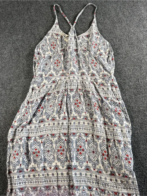 Roxy Border Paisley Strappy Maxi Pocket Sun Dress Women’s Size Medium Beach - Image 2
