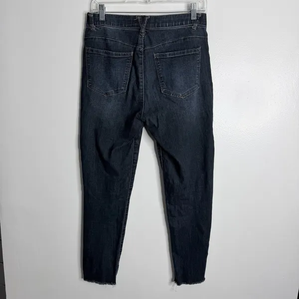 Democracy Ab Technology Blue Distressed Jean Raw Hem Size 6 Stretch‎ Casual - Image 3