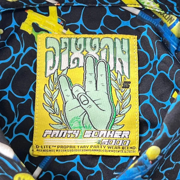 Dixxon Party Soaker 5000 Shirt Womens Small Black Water Gun Print Stretch Casual - Image 3