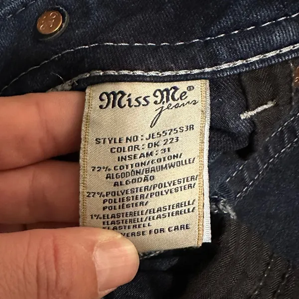 Miss Me Women's Skinny Jeans with Stitching Accent and Embellishment Size 26 - Image 10