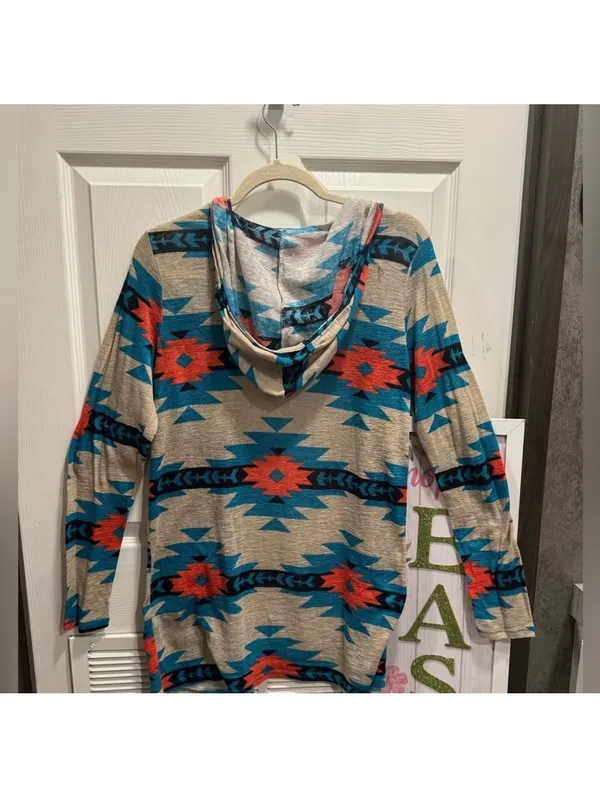 Western Aztec/Tribal Cardigan women Size L - Image 2