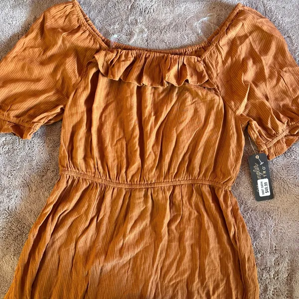 Wrangler Retro Womens Rust Orange Ruffle Tiered Dress LWD248E Size M NWT - Image 6