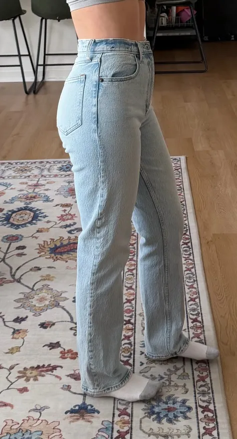 Abercrombie & Fitch Light Blue Straight Leg Jeans - Image 2