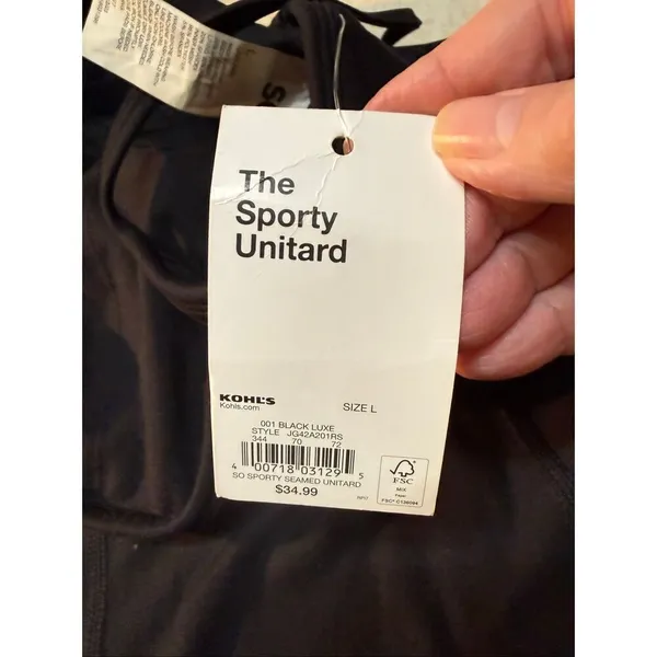 So sporty Unitard Romper Black Sz L NWT - Image 3
