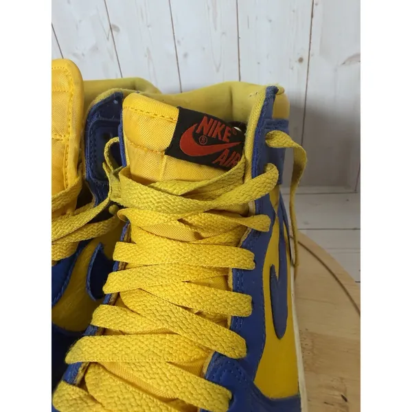 Nike Air Jordan Reverse Laney High Top Colorblock Sneakers Blue/Yellow Size 10.5 - Image 4