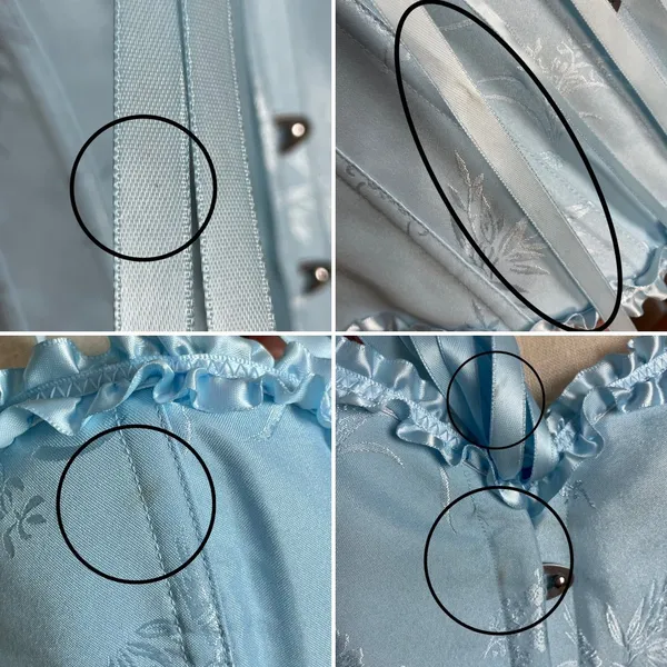 Corset Top Strapless Ruffle Iridescent Women Size Medium‎ Women Lace-Up Romantic - Image 7