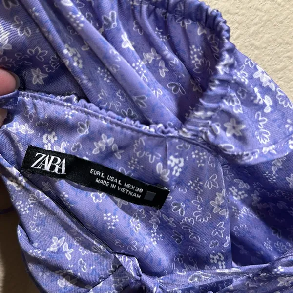 Zara size large purple floral babydoll dress - Image 11