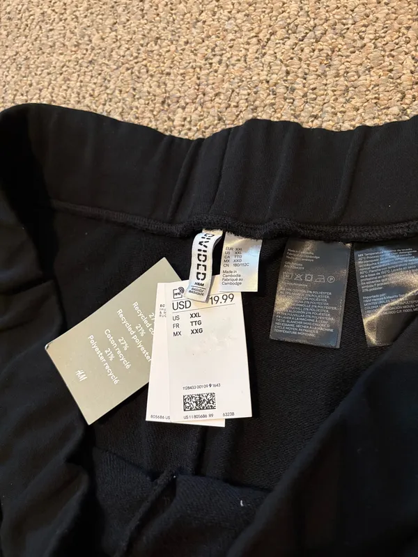 H&M Black Sweatpants - Image 3