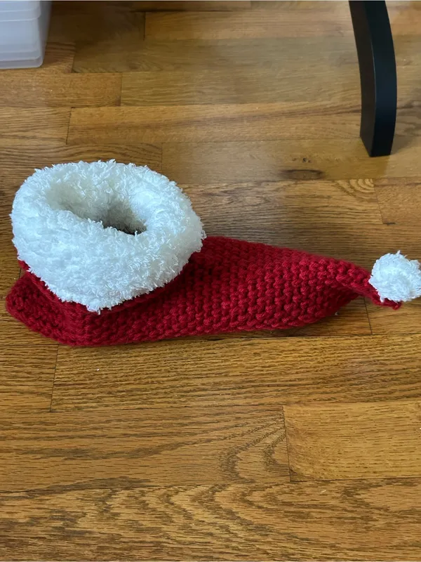 Red Knit Holiday Slippers - Image 6