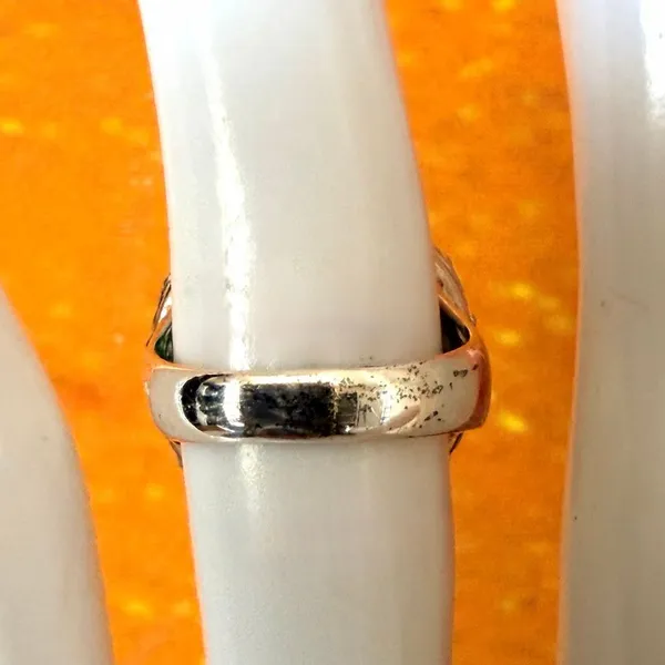 Vintage Sterling Silver 925 Turquoise Filigree Statement Ring - Image 3