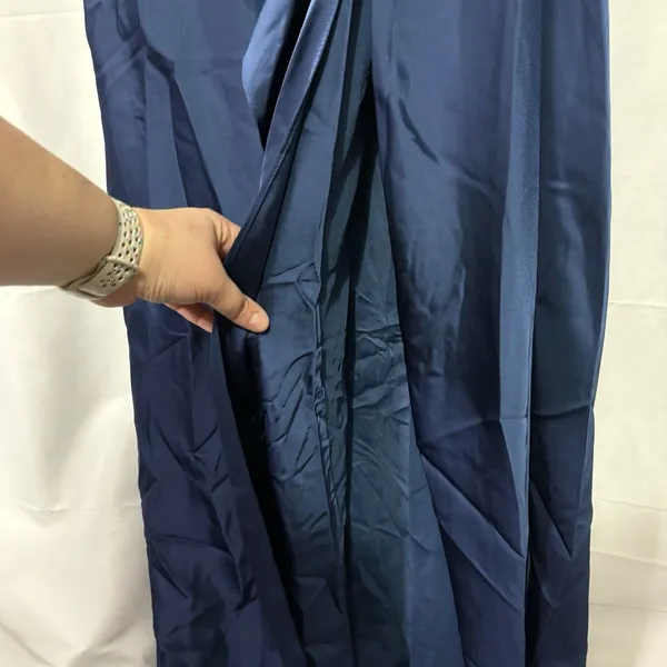 Aqua Formal Women’s Ruffle Maxi Dress Blue Satin Size 8 Bias Cut Homecoming HoCo - Image 12