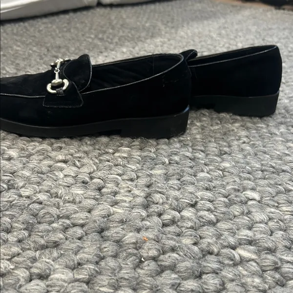 Steve Madden “Heart” Vintage Black Suede Horsebit Loafers Size 8 1/2 B 36518 - Image 8
