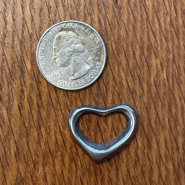 Floating Open Heart Pendant 925 Sterling Silver - Image 3