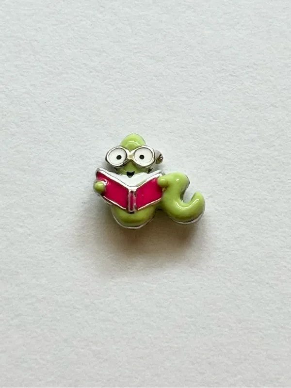 Origami Owl Book Worm Floating Charm - Image 2