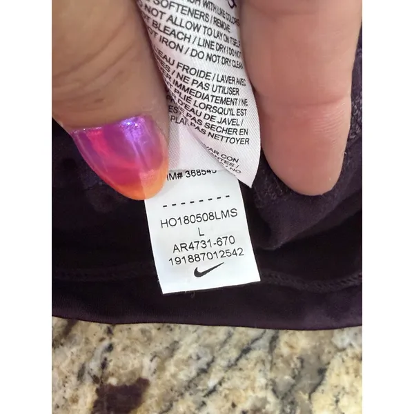 Nike Pro Hyperwarm Dri-FIT Funnel Neck Training Top Womens Eggplant purple Sz L - Image 8