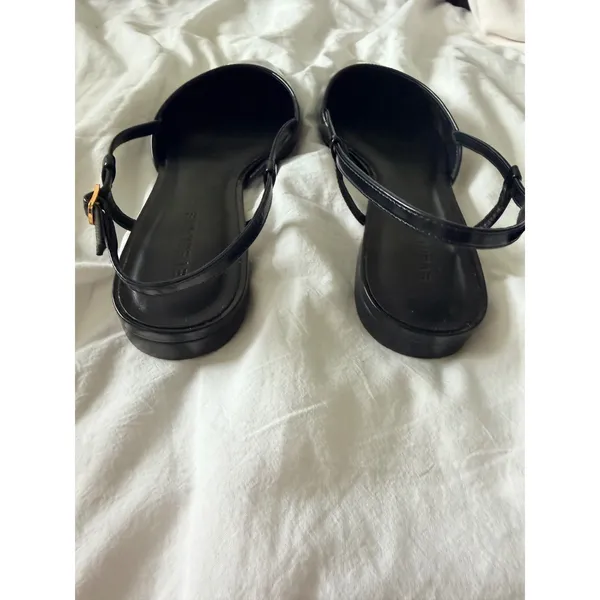 Everlane Italian Leather Pointed Slingback Flats Black Size 8.5 - Image 6