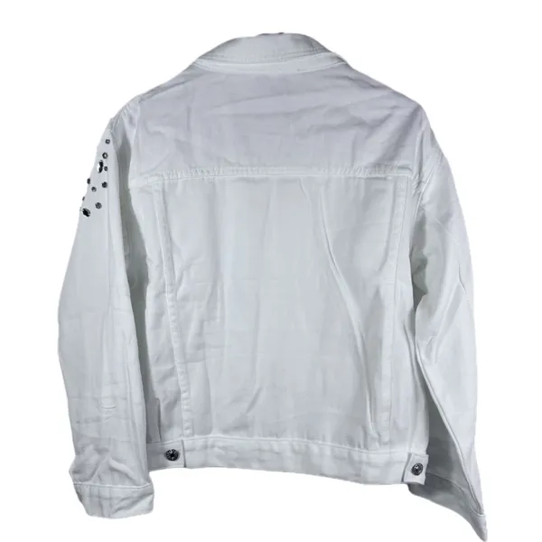 NWT Women’s White Jean Jacket Embellished Western Trucker‎ - Small - Image 8