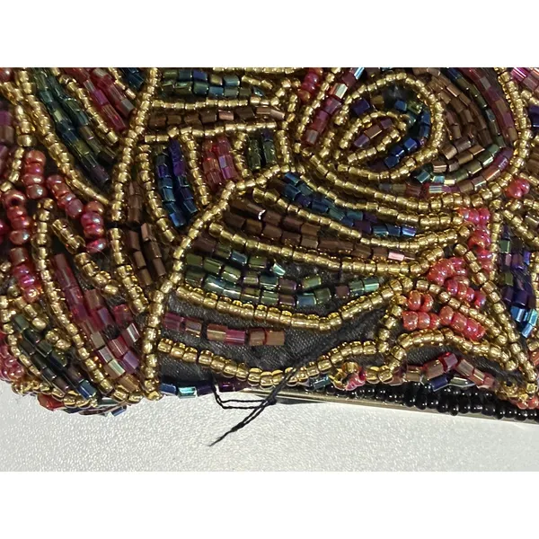 Multi-color LaRegale Evening Purse‎ Clutch Shoulder Strap Peacock Beaded M - Image 9