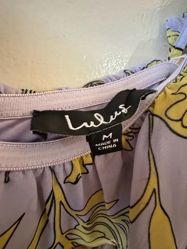 Lulus Adelaide Lavender Floral Print Off-the-Shoulder Maxi Dress Medium - Image 7